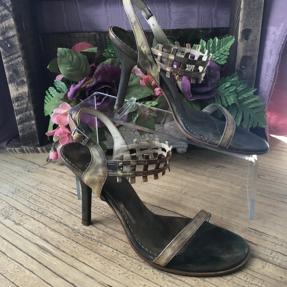 Green High Heel Sandal made in Italy by Mayis
